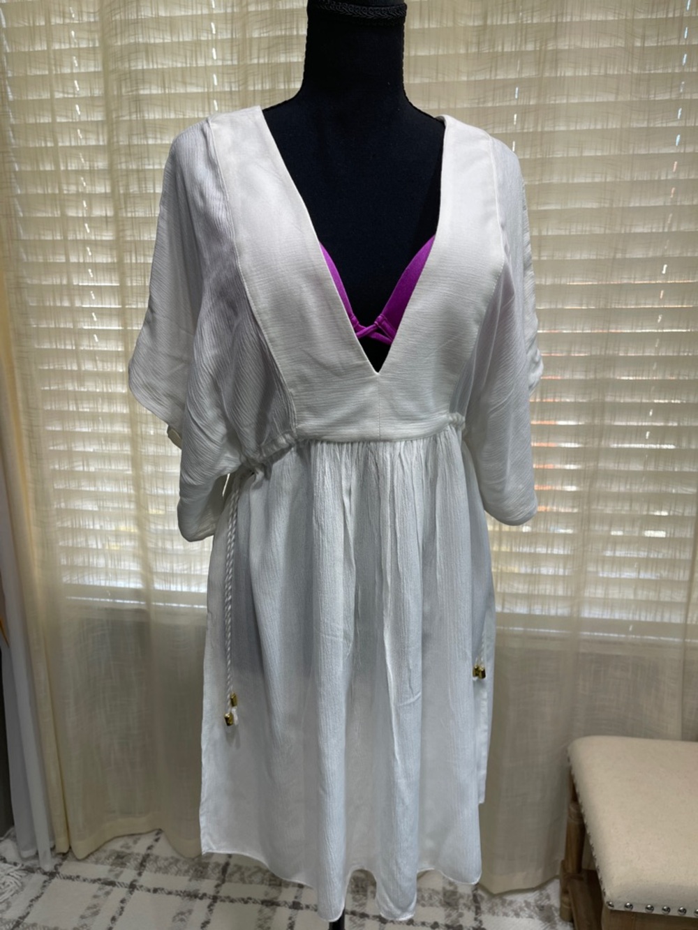 Ralph Lauren V-Neck Tie-Waist Swim Cover-Up Dress(New-Never worn)